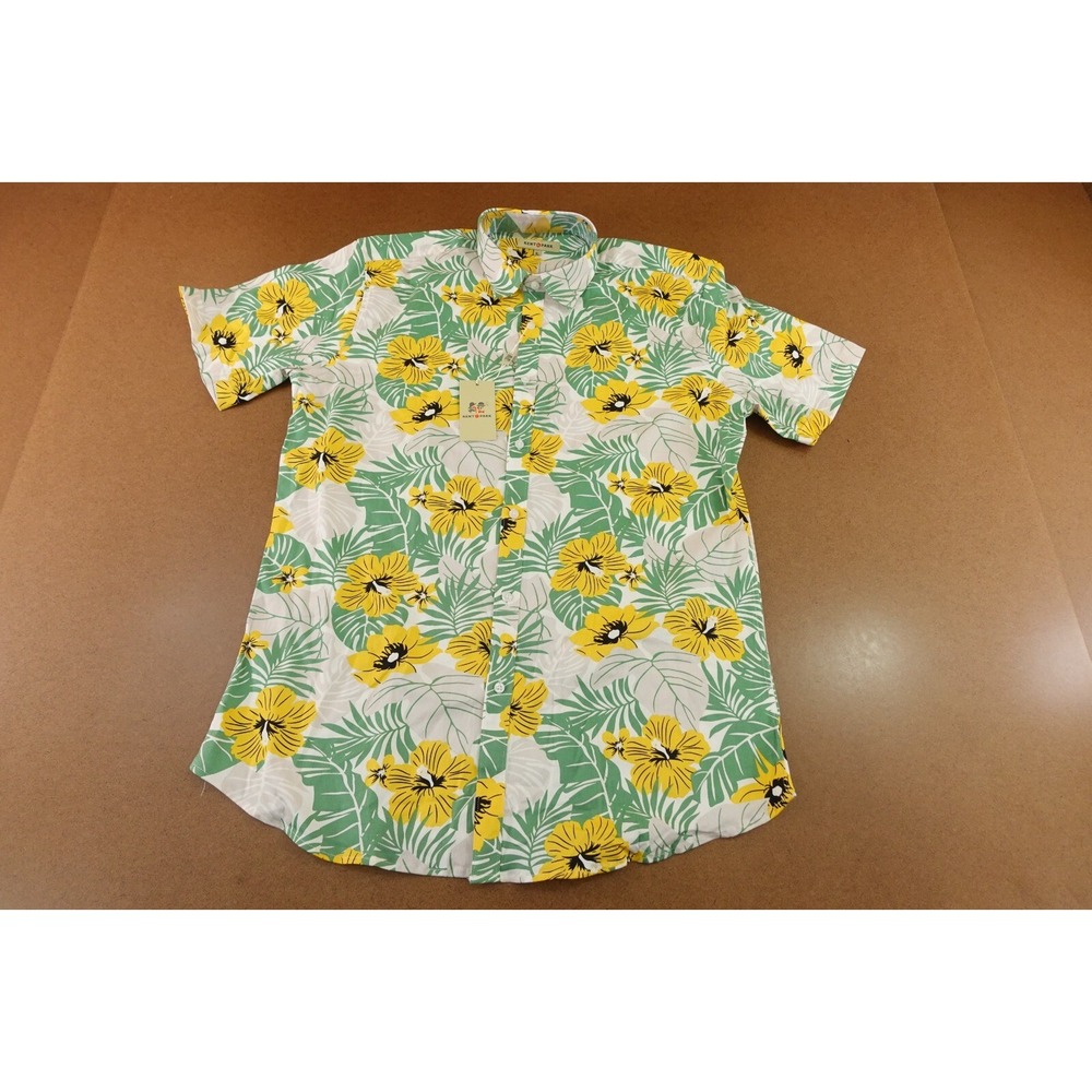 Kent & Park Mens XL Slim Fit Floral Print Short Sleeve Button Front Shirt NWT
